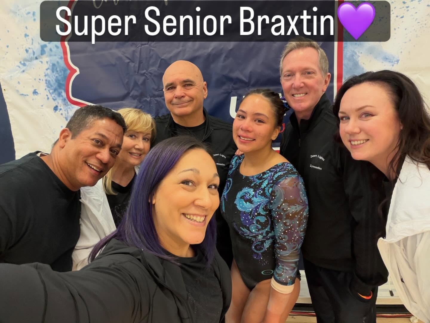 Foothills Gymnastics senior athlete with coaches